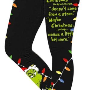 Women's Grinch Holiday Pants Leggins Lined Ultra Soft Size 3X BRAND NEW L@@K